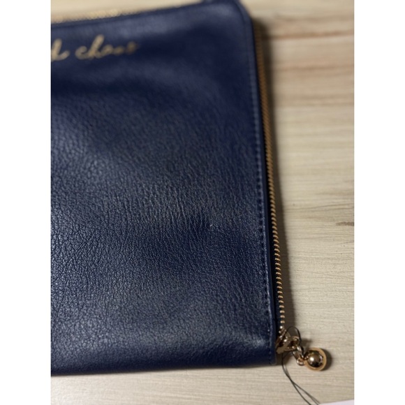 NWT LC Lauren Conrad Contemporary Wired Wristlet Blue Faux Leather - Picture 6 of 10